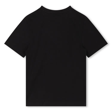 BOSS playera para niño, manga corta color negro Gran print al frente